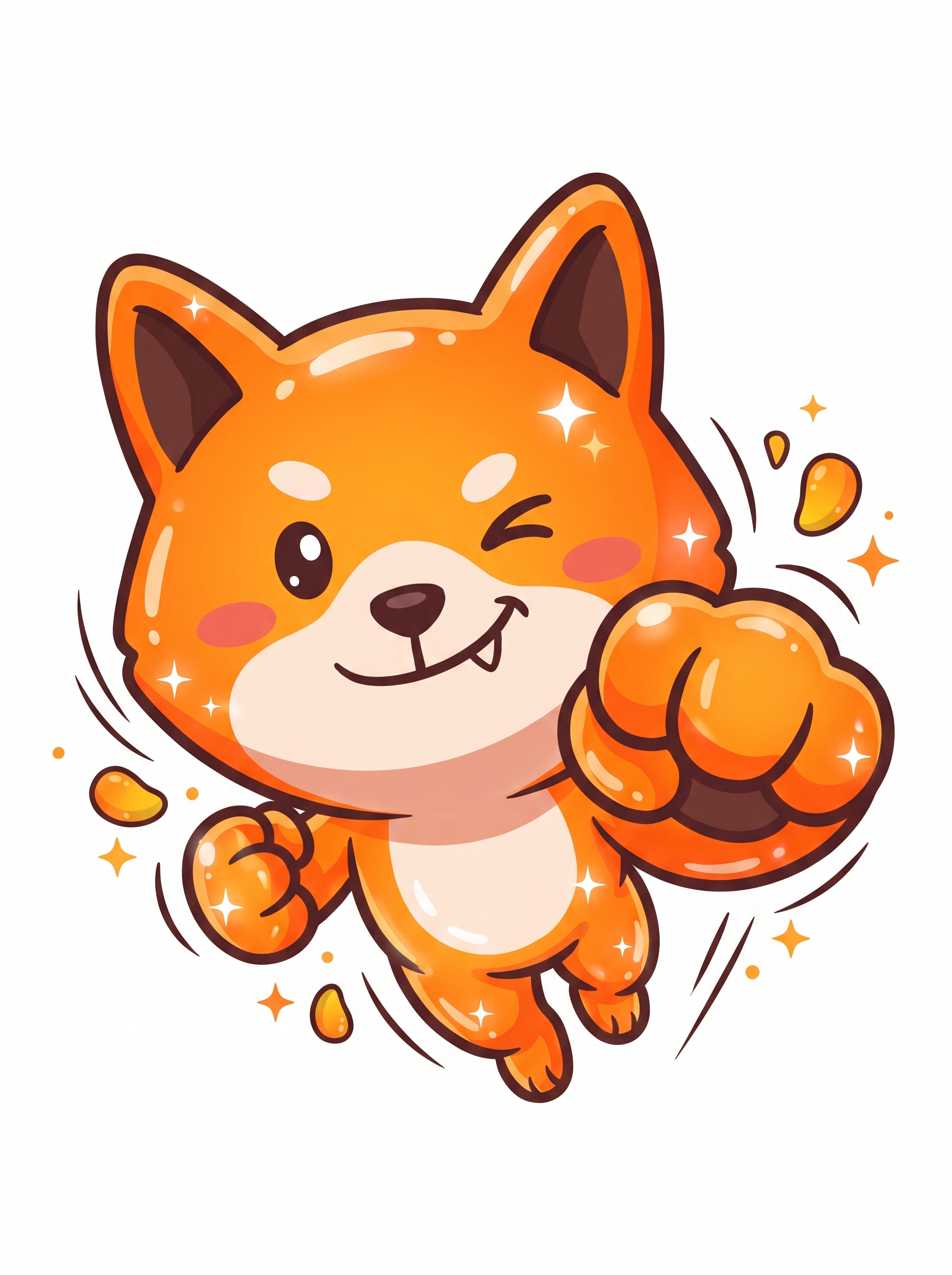 Tango fox character artwork from the Wild Pop Animals packaging handoff